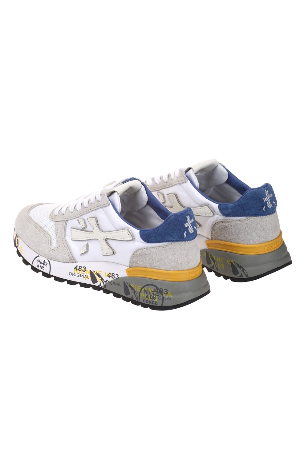 shop PREMIATA Sales Scarpe: Premiata sneakers “Mick” un mix di materiali tecnici e pellami di alta qualità. 
Logo Premiata.
Nylon decolorato effetto used. 
Suola ergonomica e super leggera che riprende le nuances della sneaker.
Altezza suola 3,5cm.
Fusbet interno 29cm.
Composizione suola: 65% EVA 5% TPU (MATERIALE PLASTICO) 30% GOMMA.
Composizione tomaia: 55% PELLE DI VITELLO 45% PA.
Composizione fodera: 100% PELLE DI CAPRA.
Fabbricata in Vietnam.. MICK-6168 number 6289509